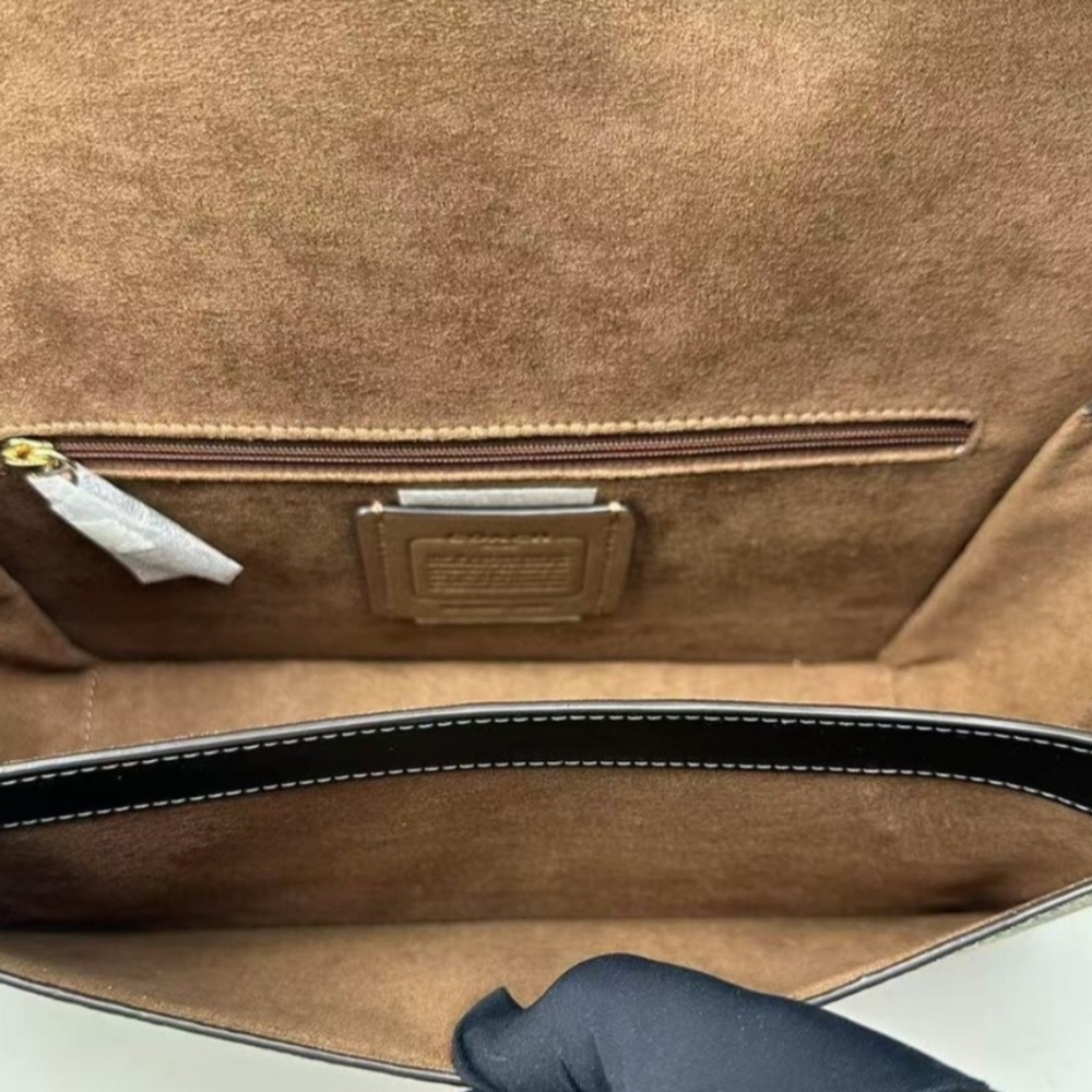 Coach Morgan Signature Color Block Shoulder Bag in Brown, Tan & Black - Picture 6 of 7